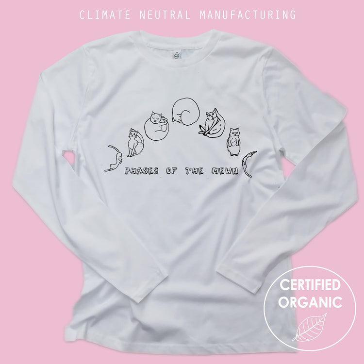 Phases Of The Mewn Organic Long Sleeve Shirt