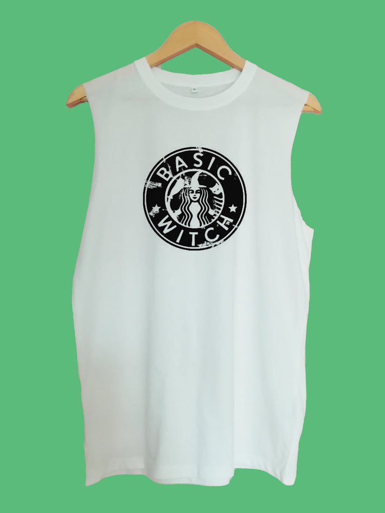Basic Witch raw edge sleeveless Organic Shirt