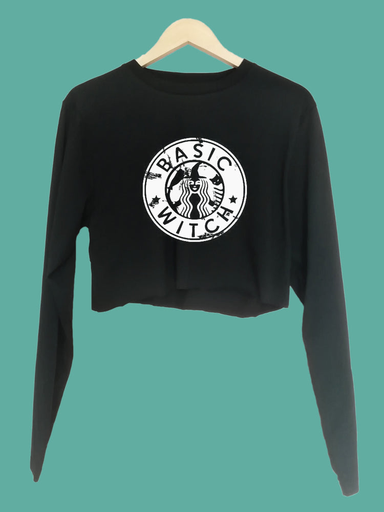 Basic Witch Organic Long Sleeve raw edge crop