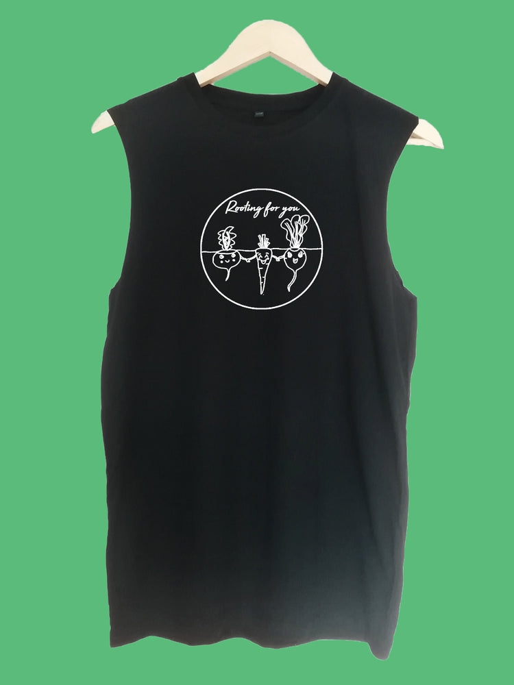 Rooting for you raw edge sleeveless Organic Shirt