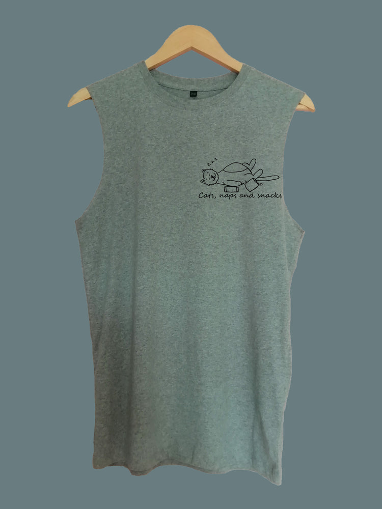 Cats naps and snacks raw edge sleeveless Organic Shirt