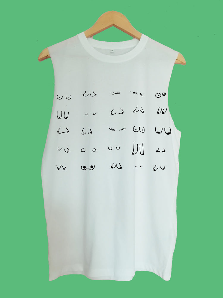 Boobs raw edge sleeveless Organic Shirt