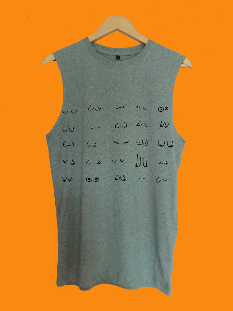 Boobs raw edge sleeveless Organic Shirt