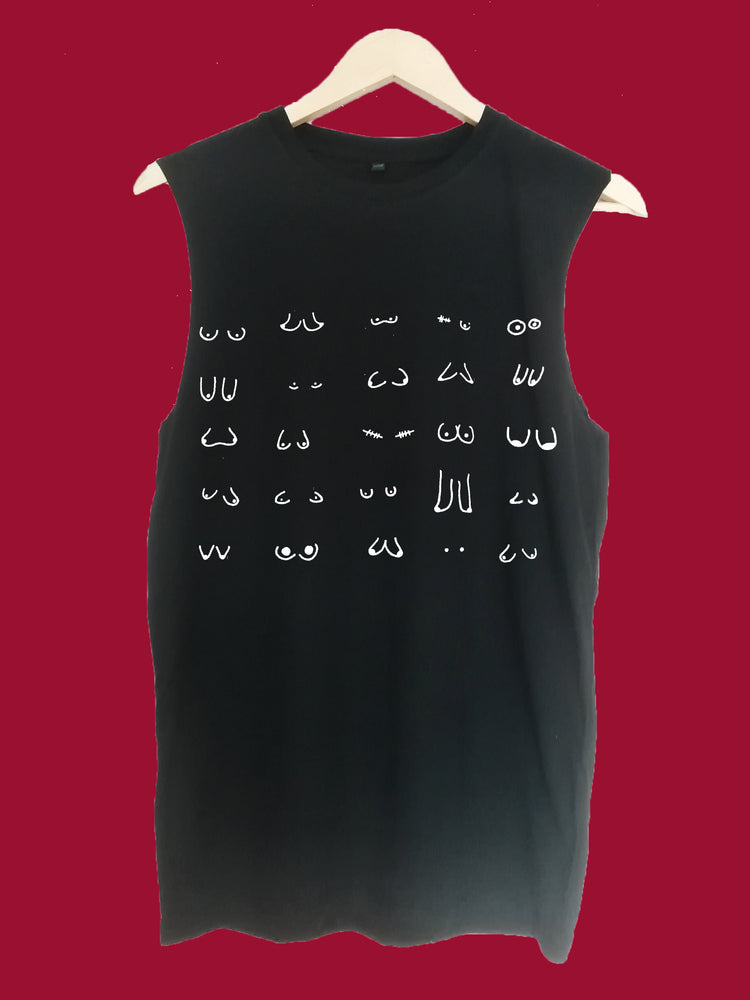 Boobs raw edge sleeveless Organic Shirt