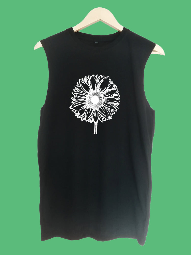 Sunflowers raw edge sleeveless Organic Shirt