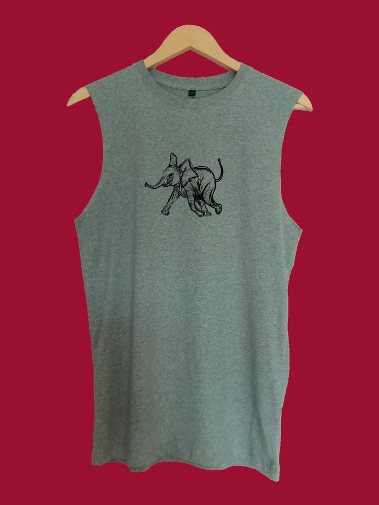 Baby Elephant raw edge sleeveless Organic Shirt