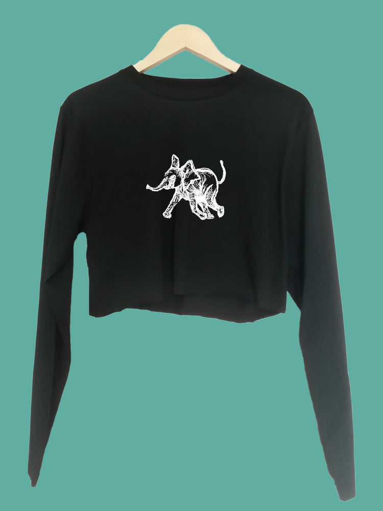 Baby Elephant Organic Long Sleeve raw edge crop