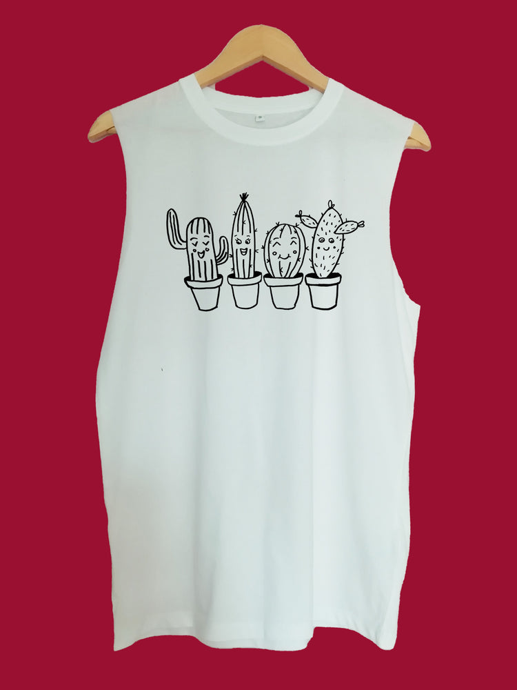 Cute succulents raw edge sleeveless Organic Shirt