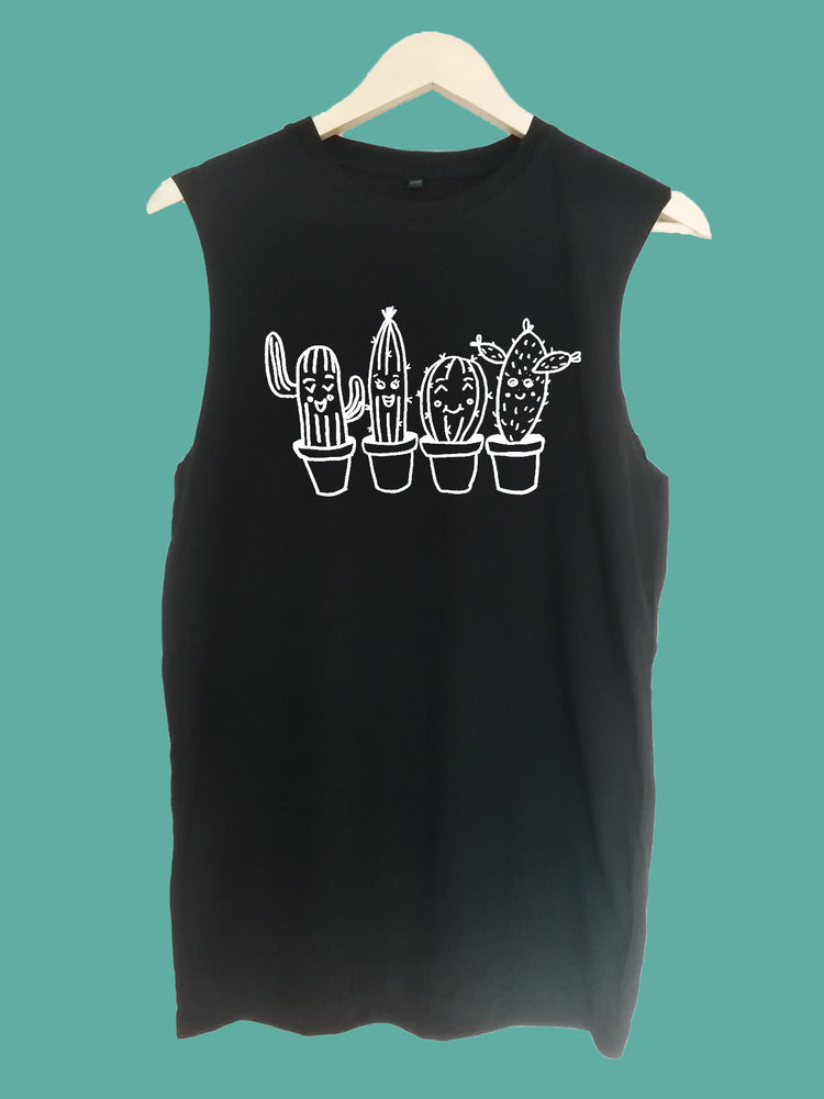 Cute succulents raw edge sleeveless Organic Shirt