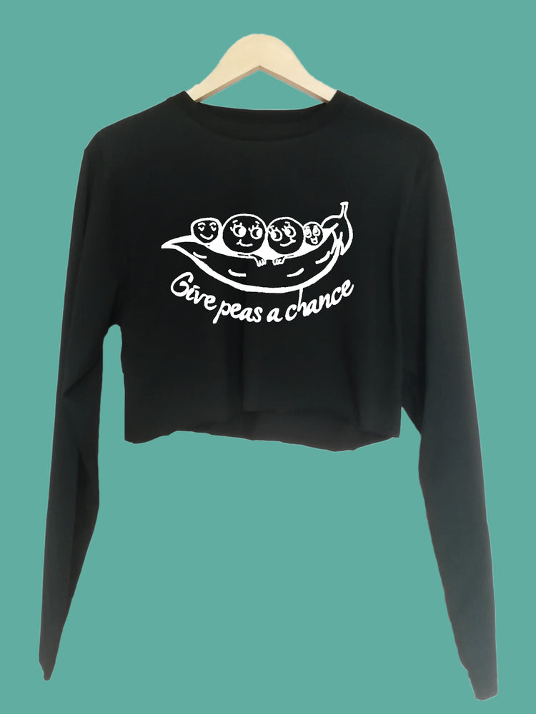Give peas a chance Organic Long Sleeve raw edge crop