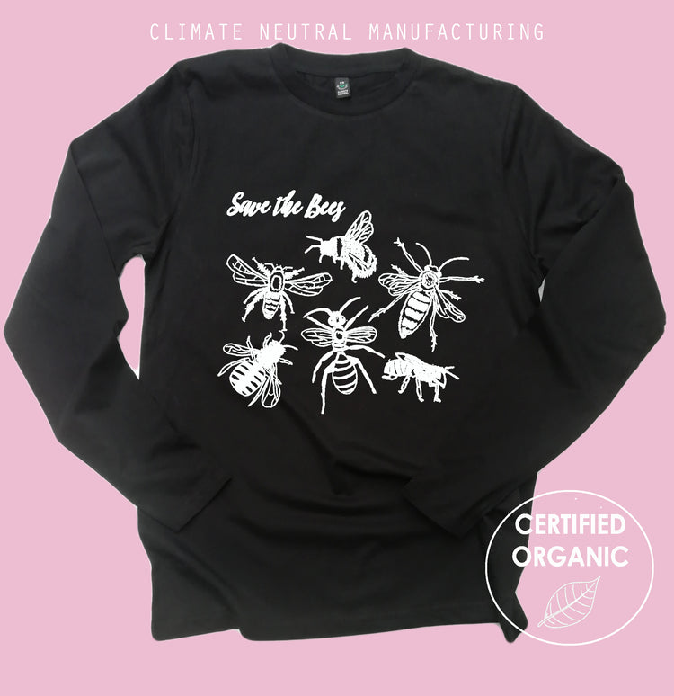 Save the Bees Organic Long Sleeve Shirt