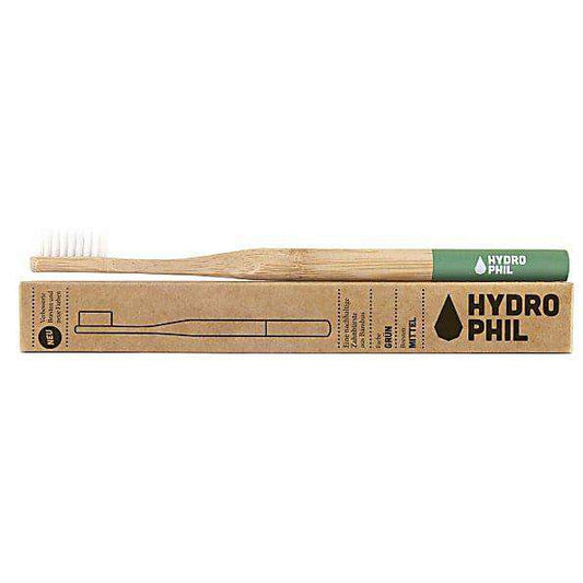Bamboo toothbrush in green, sustainable & vegan by Hydrophil - One Planet Mind