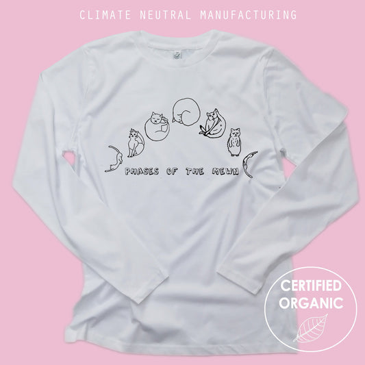 Phases Of The Mewn Organic Long Sleeve Shirt