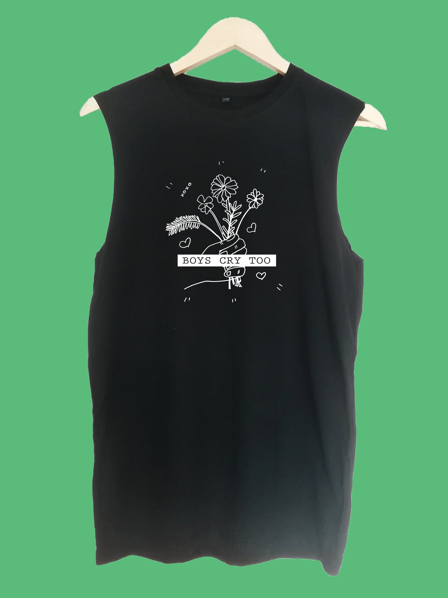 Boys cry too raw edge sleeveless Organic Shirt
