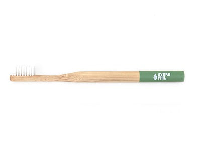 Bamboo toothbrush in green, sustainable & vegan by Hydrophil - One Planet Mind