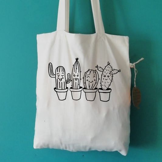 Cute Cactus Organic Cotton Tote