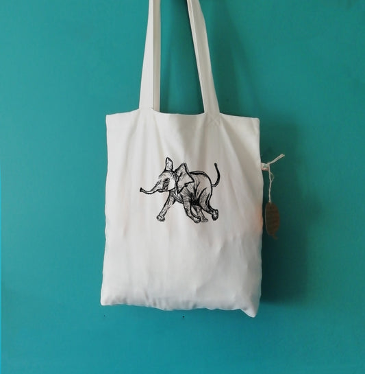 Baby Elephant Organic Cotton Tote