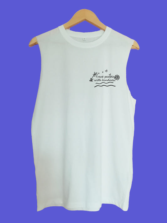 Treat people with kindness raw edge sleeveless Organic Shirt