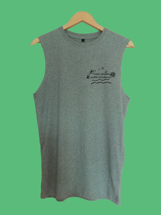 Treat people with kindness raw edge sleeveless Organic Shirt