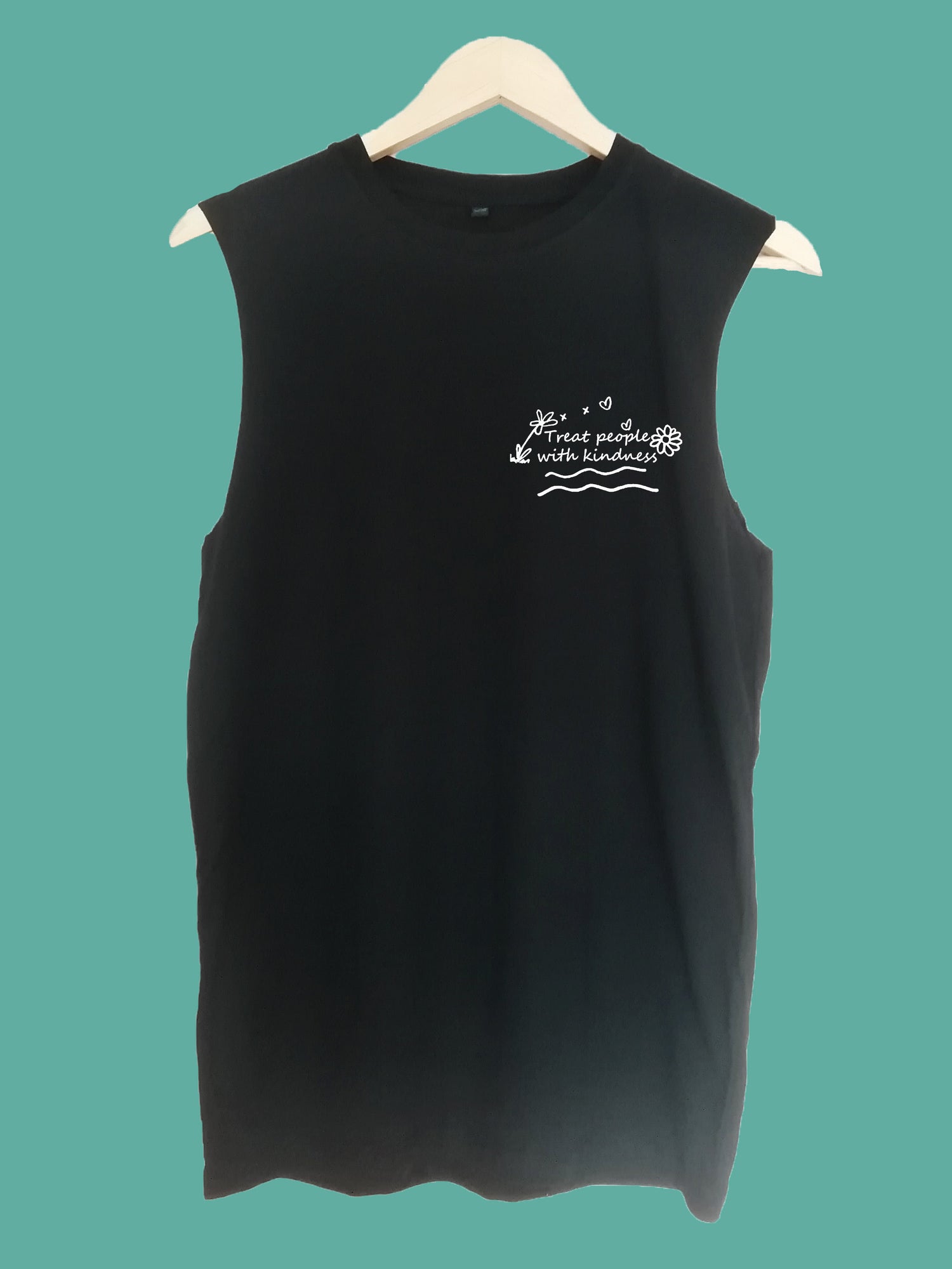 Treat people with kindness raw edge sleeveless Organic Shirt