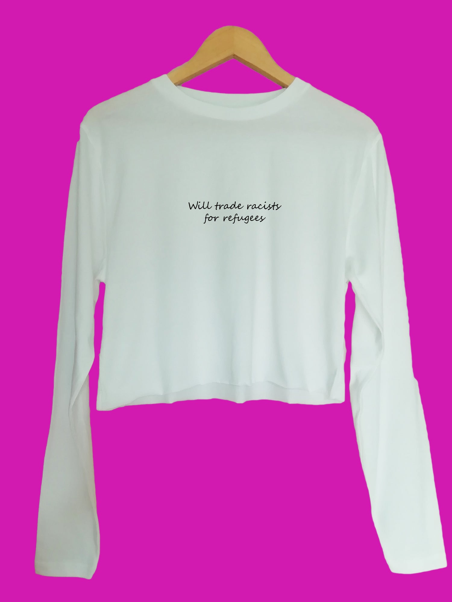 Will Trade racists for reguees Organic Long Sleeve raw edge crop