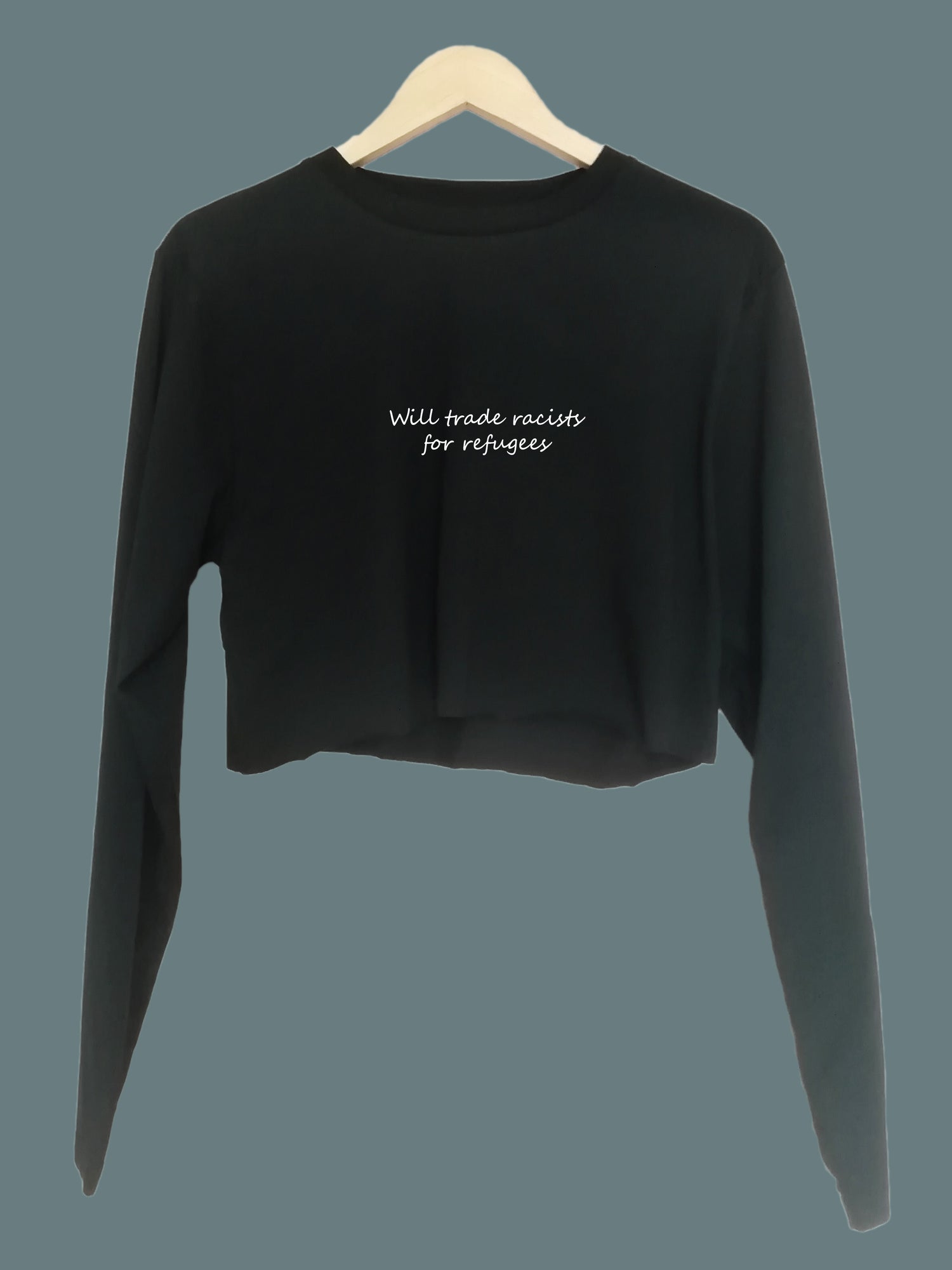 Will Trade racists for reguees Organic Long Sleeve raw edge crop