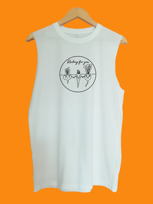 Rooting for you raw edge sleeveless Organic Shirt