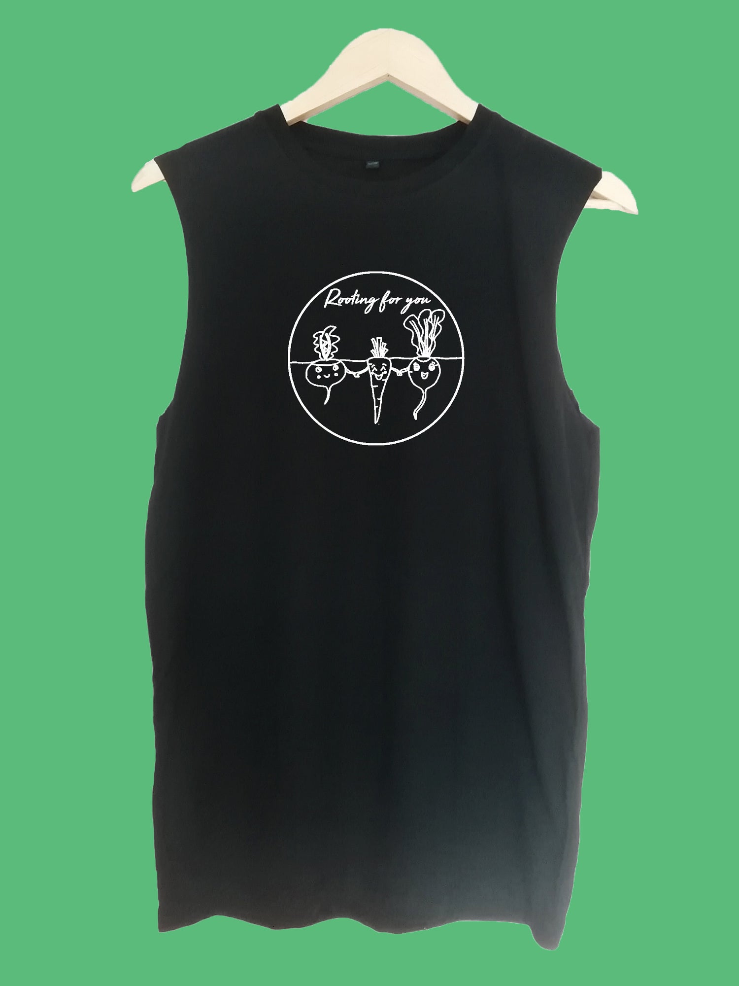 Rooting for you raw edge sleeveless Organic Shirt
