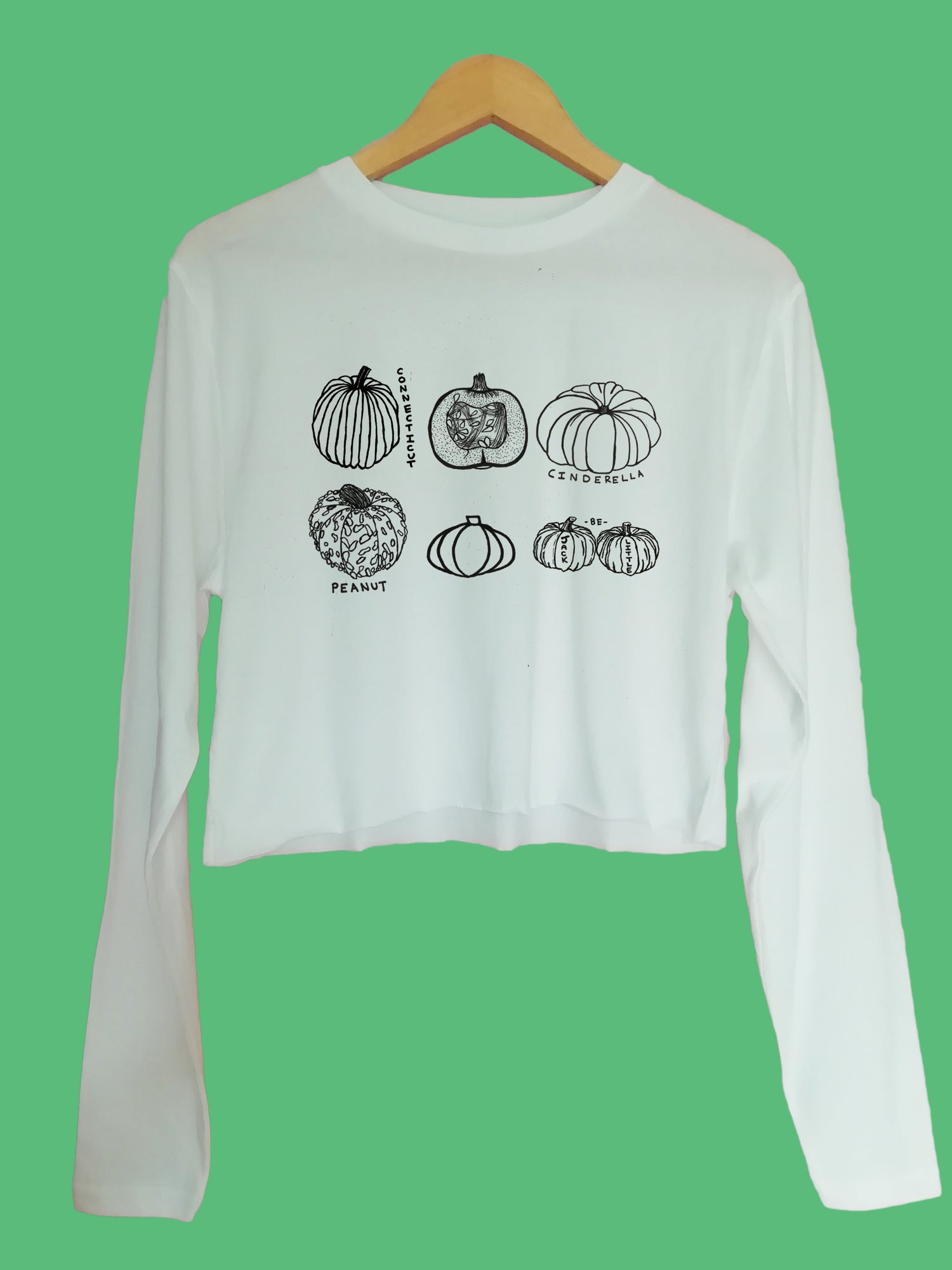 Pumpkins Organic Long Sleeve raw edge crop