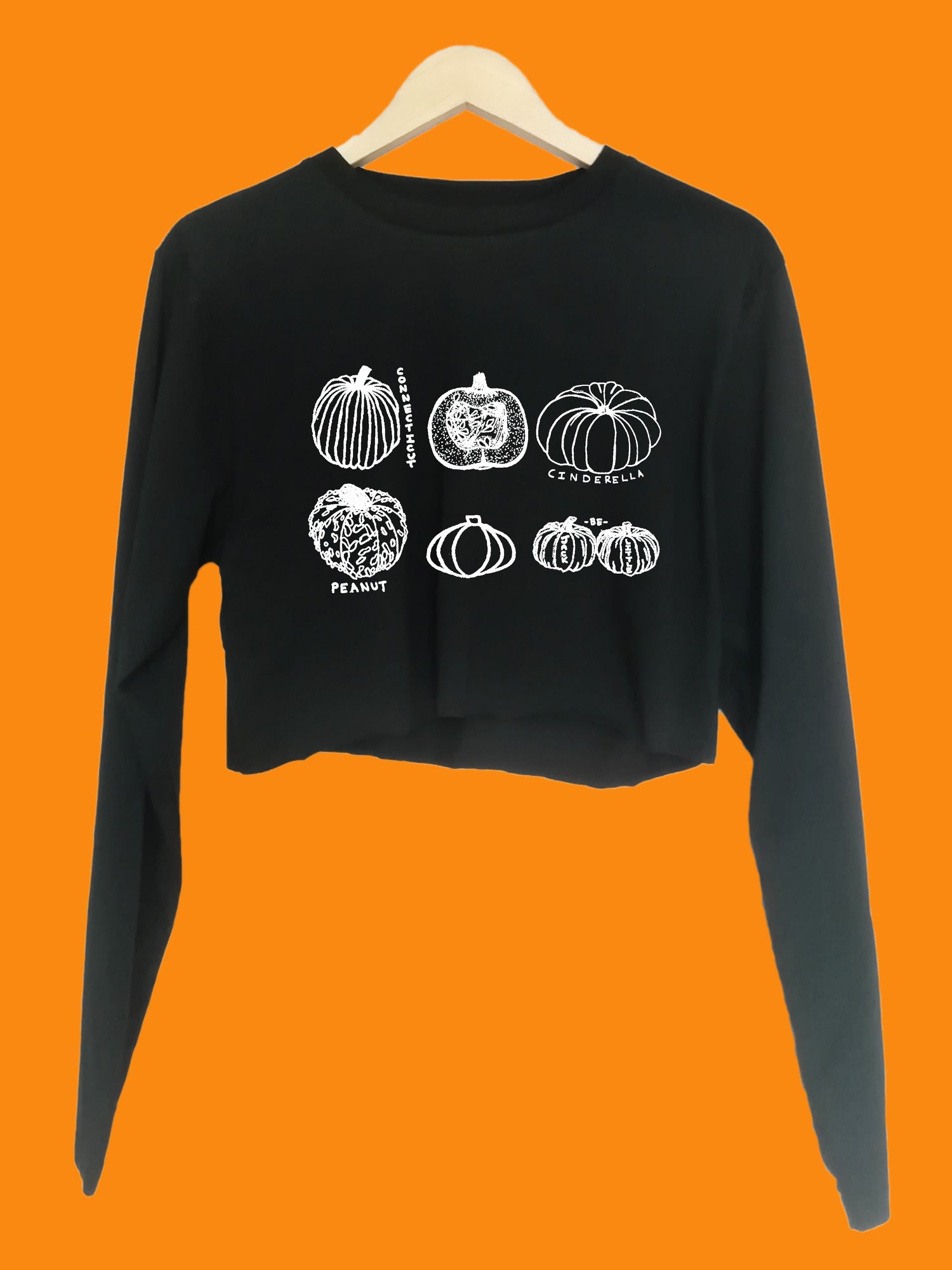 Pumpkins Organic Long Sleeve raw edge crop