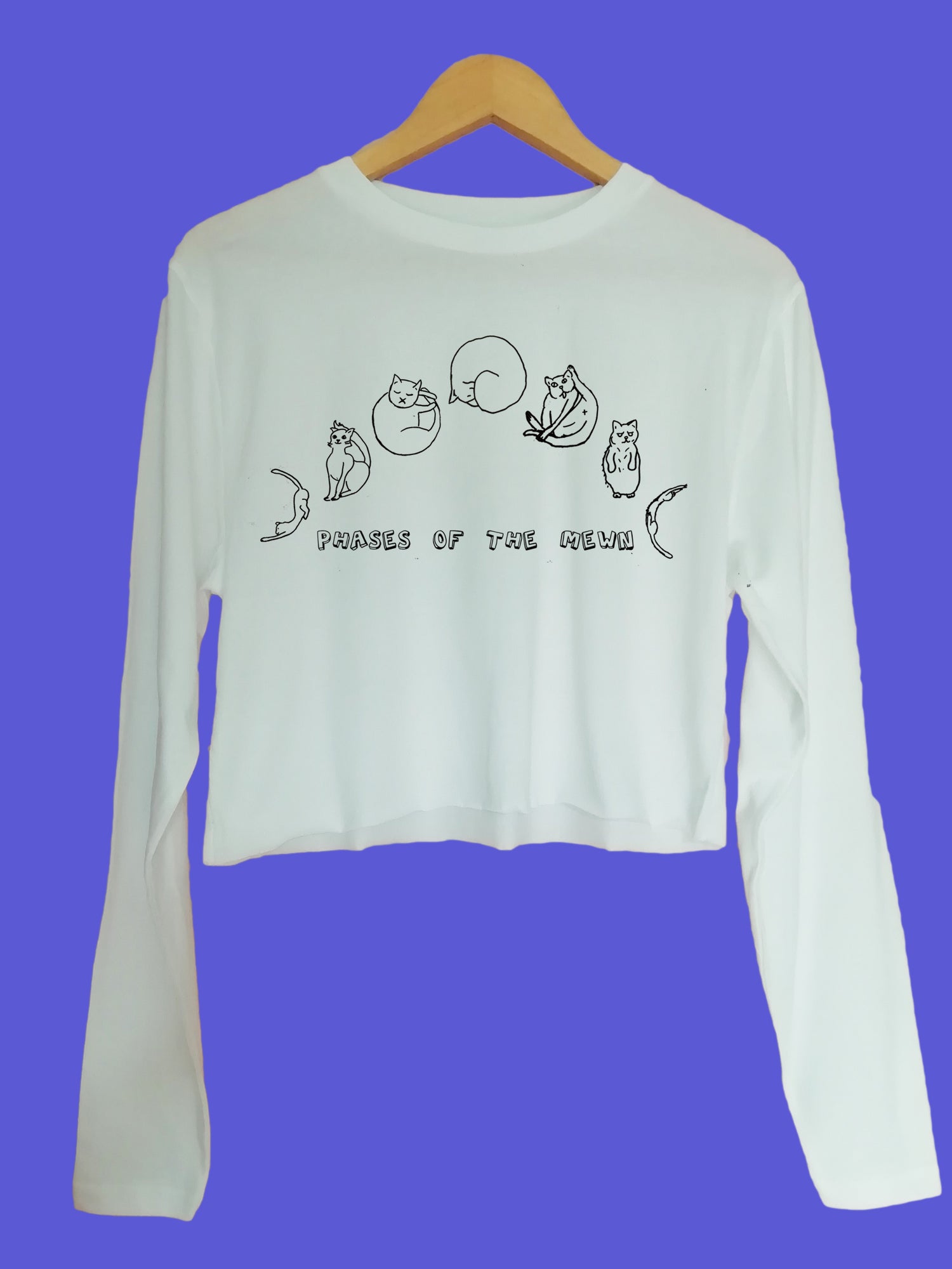 Phases of the Mewn Organic Long Sleeve raw edge crop