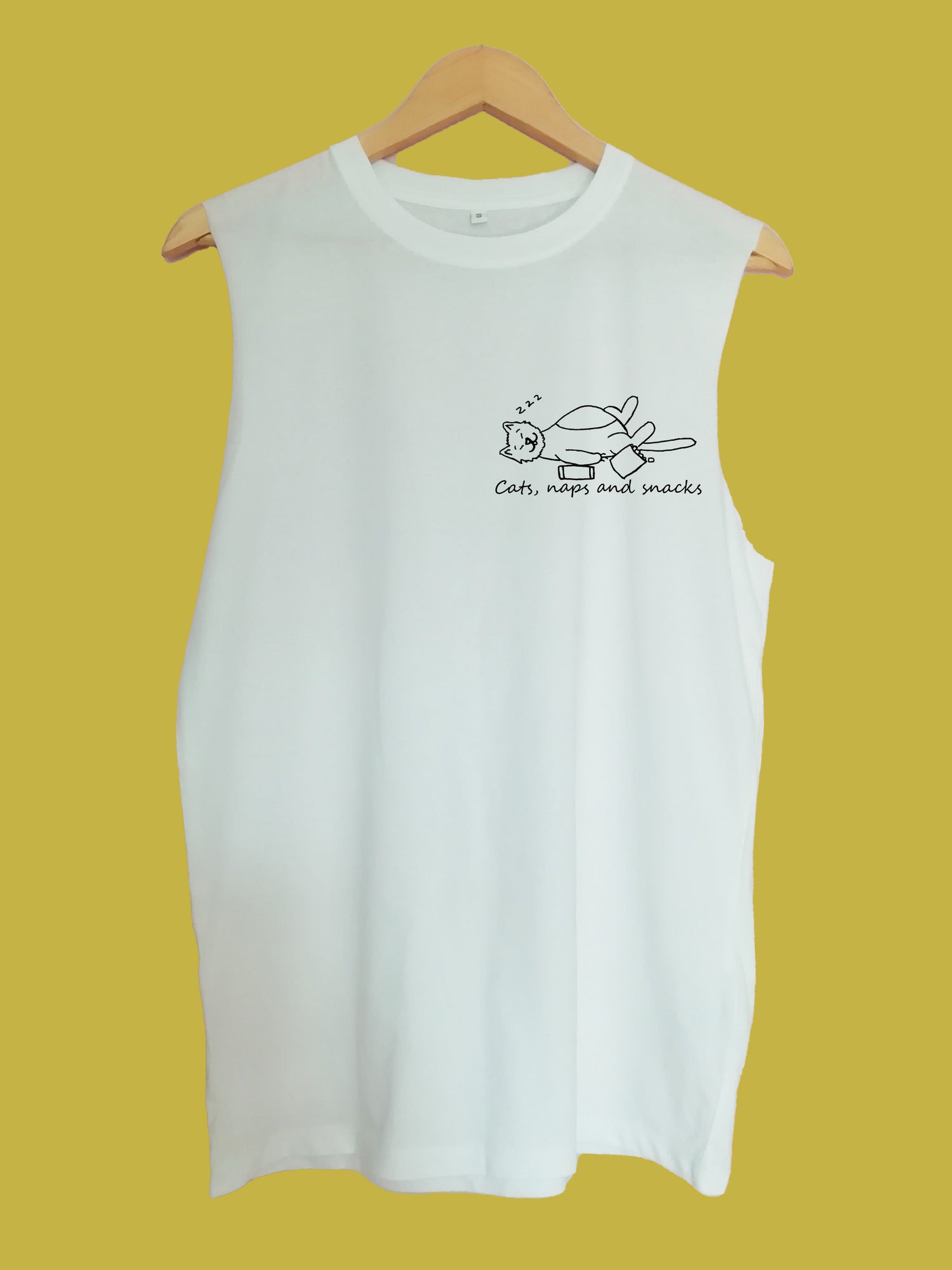 Cats naps and snacks raw edge sleeveless Organic Shirt