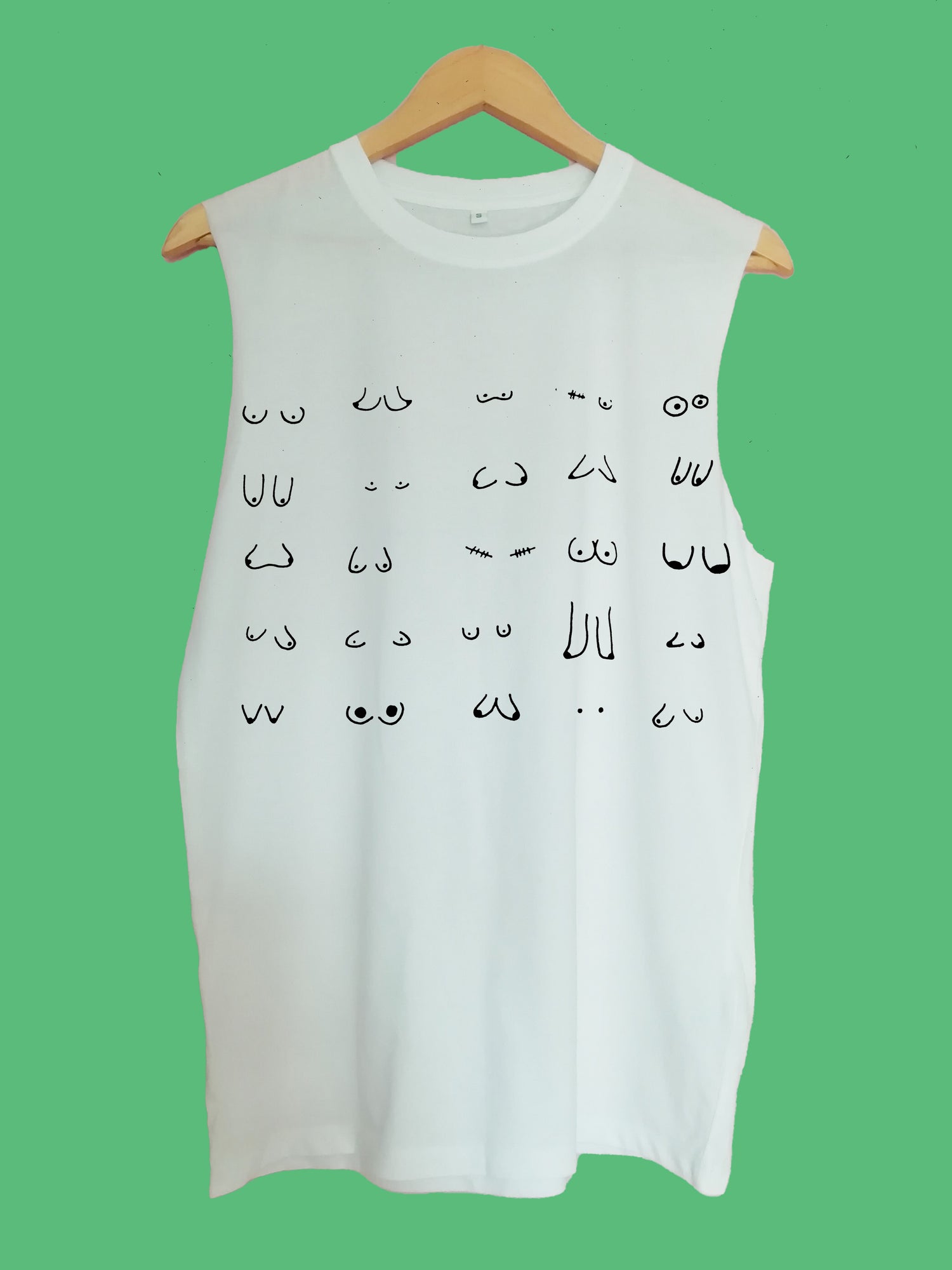 Boobs raw edge sleeveless Organic Shirt