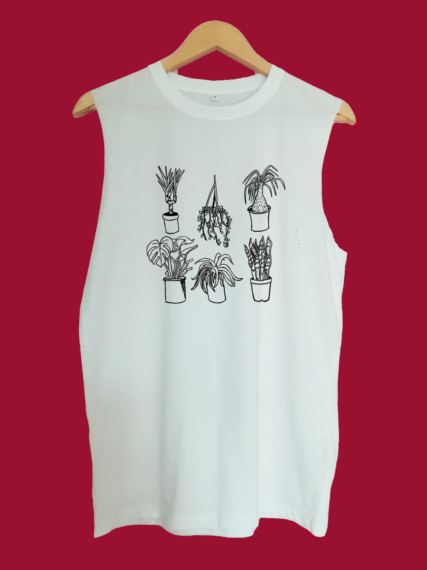 Houseplants raw edge sleeveless Organic Shirt