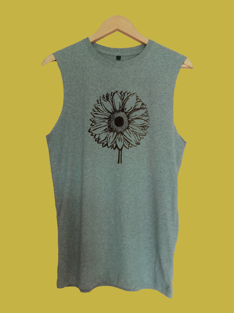 Sunflowers raw edge sleeveless Organic Shirt