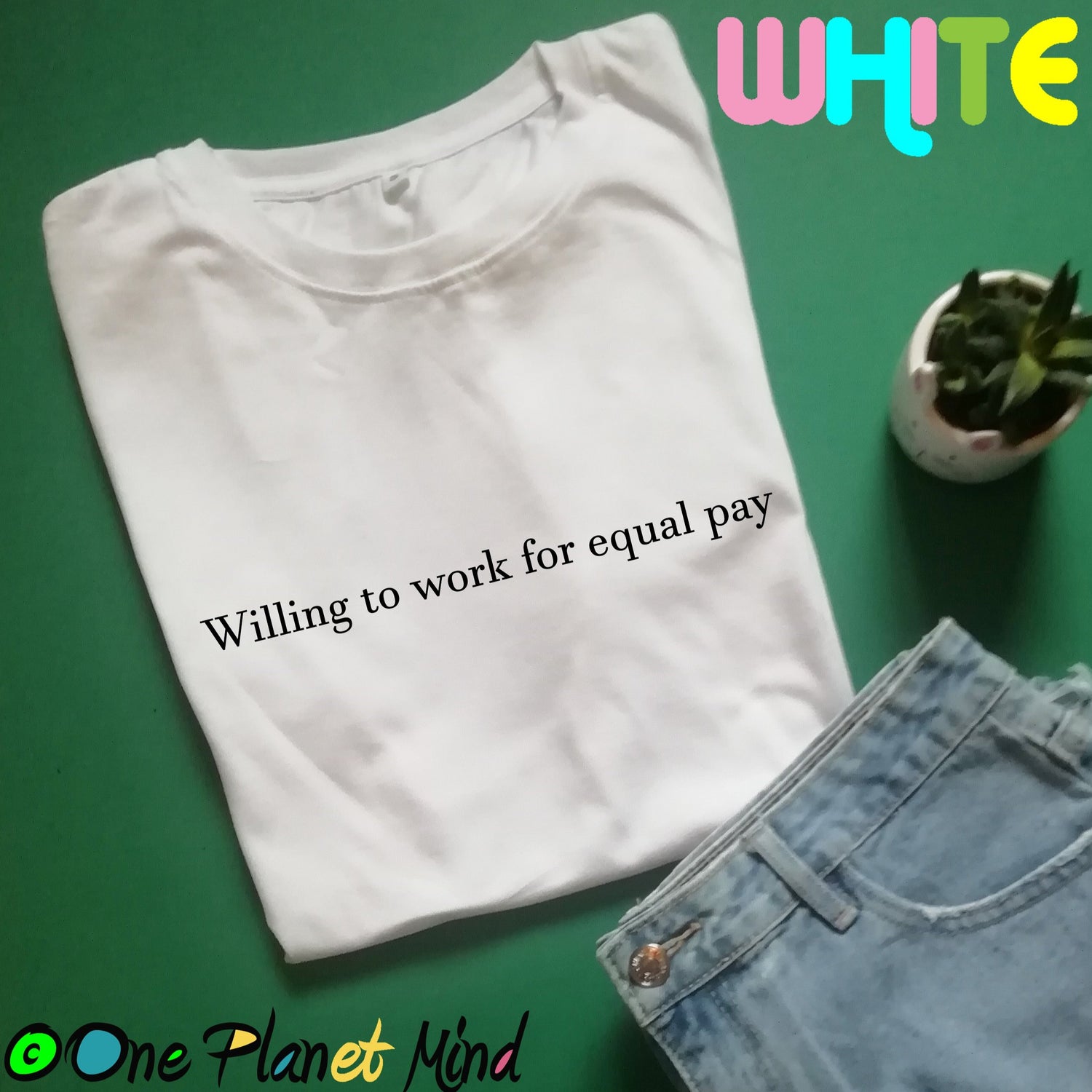 Will work for equal pay feminist slogan Organic Shirt