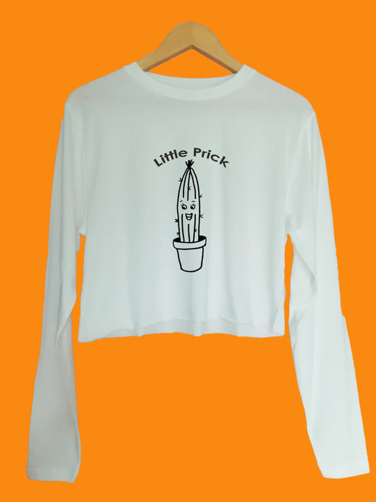 Little Prick Organic Long Sleeve raw edge crop