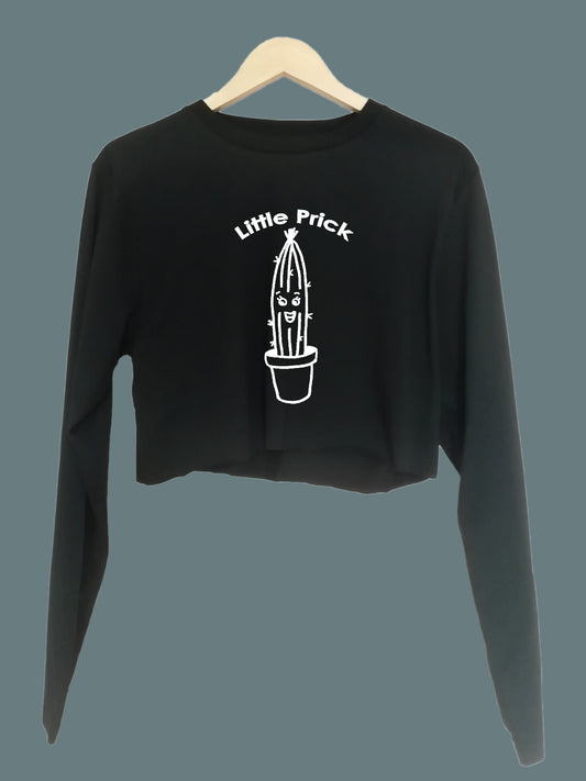 Little Prick Organic Long Sleeve raw edge crop