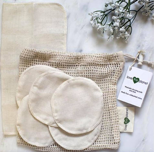 Love The Planet - Muslin Cleansing Rounds and Cloth - Vegan - Cruelty Free