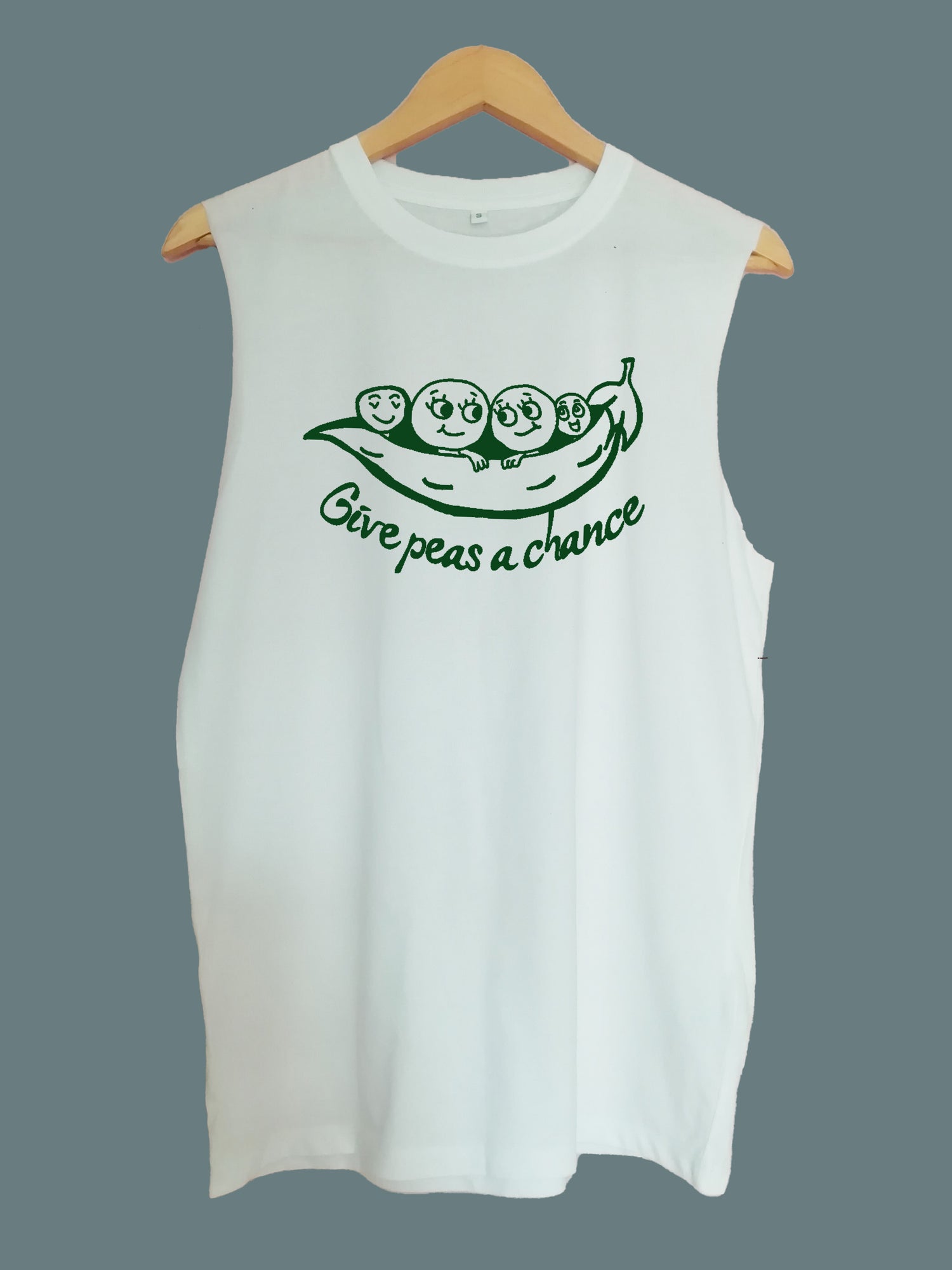 Give peas a chance raw edge sleeveless Organic Shirt