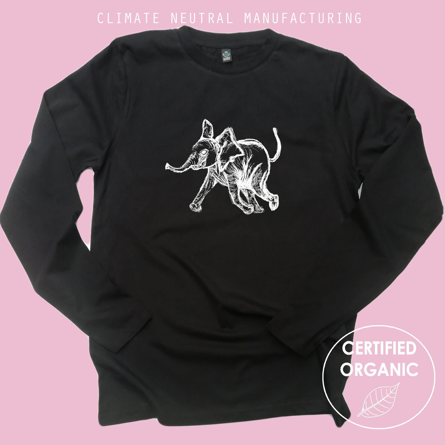Baby Elephant Organic Long Sleeve Shirt