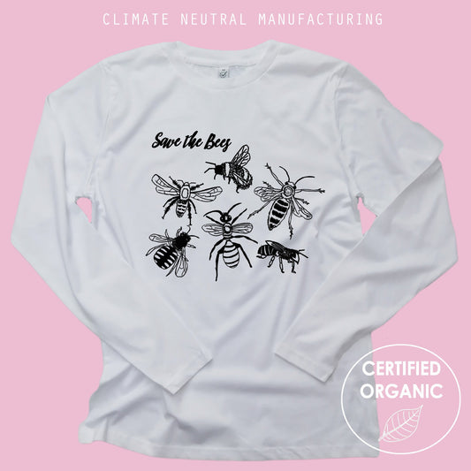 Save the Bees Organic Long Sleeve Shirt