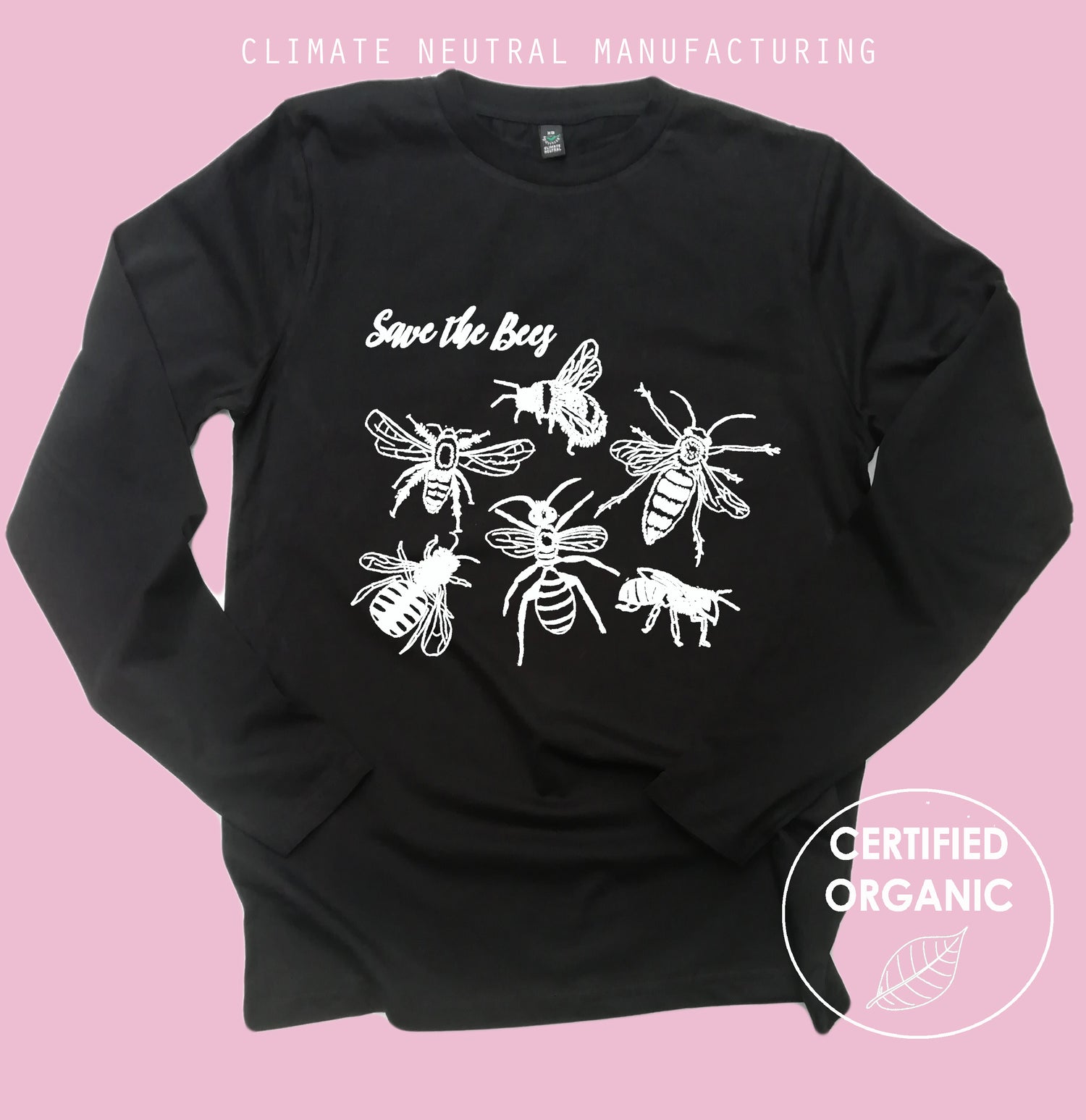 Save the Bees Organic Long Sleeve Shirt