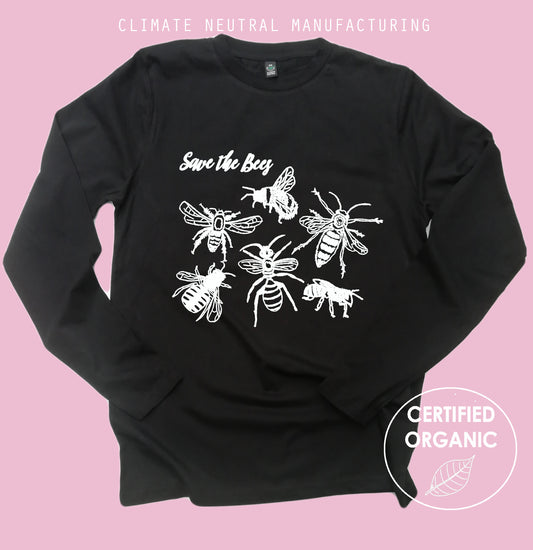 Save the Bees Organic Long Sleeve Shirt
