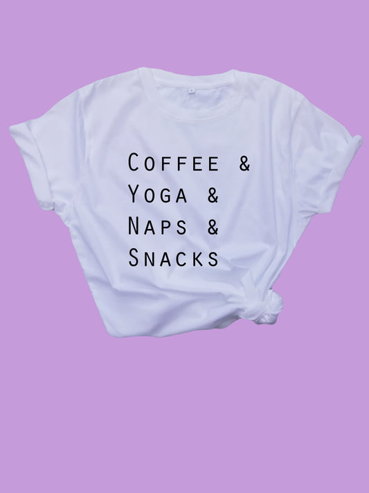 Coffee and Yoga and Naps and Snacks Organic T Shirt