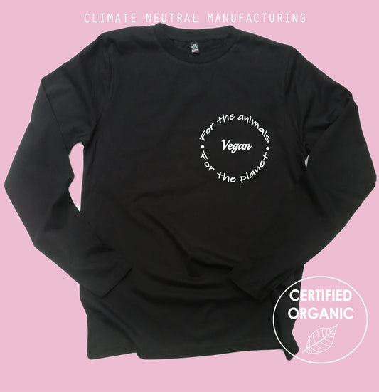 Vegan For The Animals & The Planet Organic Long Sleeve Shirt