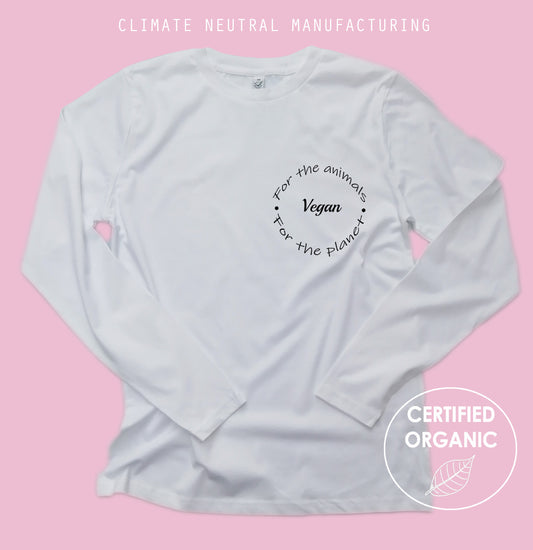 Vegan For The Animals & The Planet Organic Long Sleeve Shirt